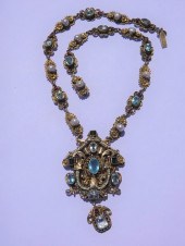 HUNGARIAN GILT SILVER & GEMSTO
