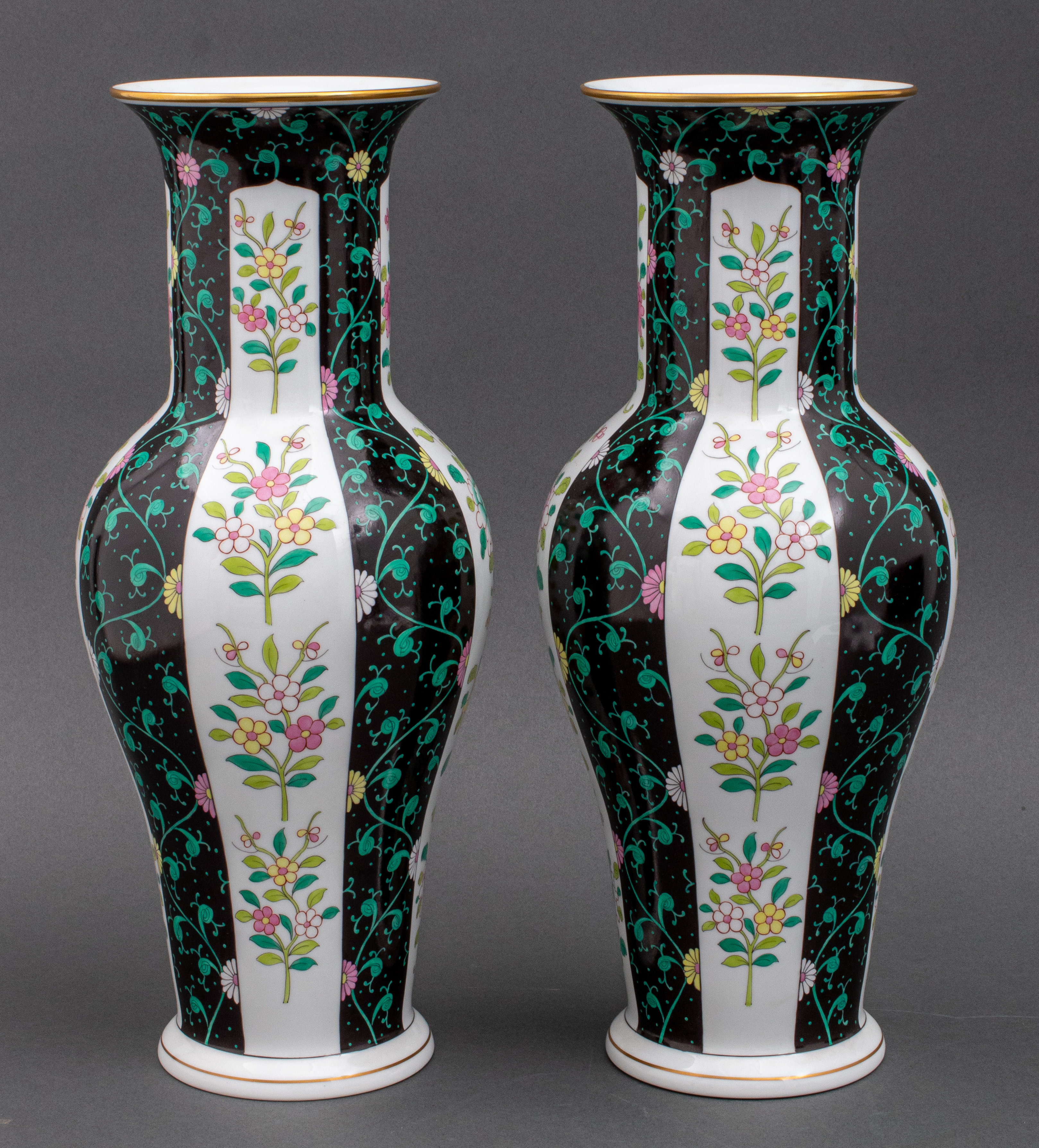 HUNGARIAN HEREND PORCELAIN VASES,