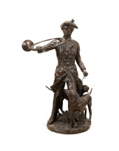 HUNT SCENE, BRONZE, AFTER MORE
