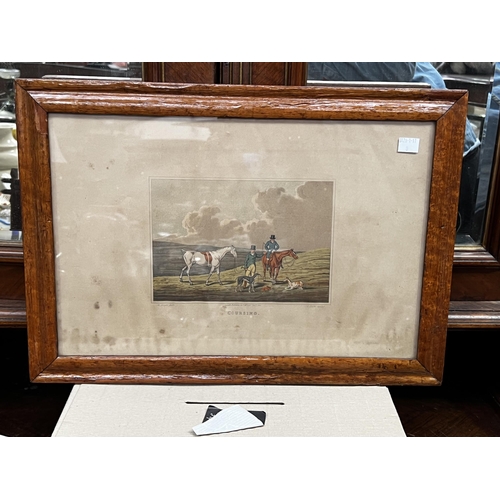 Hunting scene etching coursing,