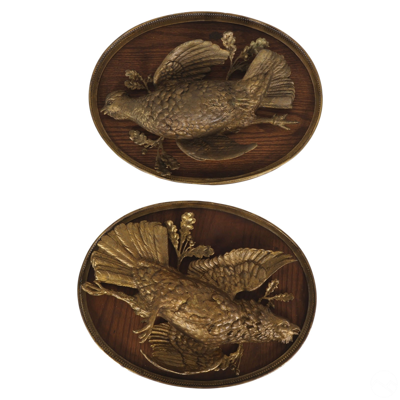 HUNTING TROPHY PLAQUES FRENCH BRASS