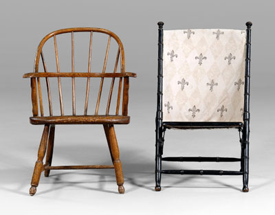 Hunzinger ebonized folding chair,