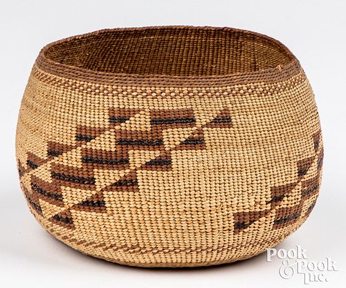 HUPA INDIAN WOVEN BASKET, 19TH