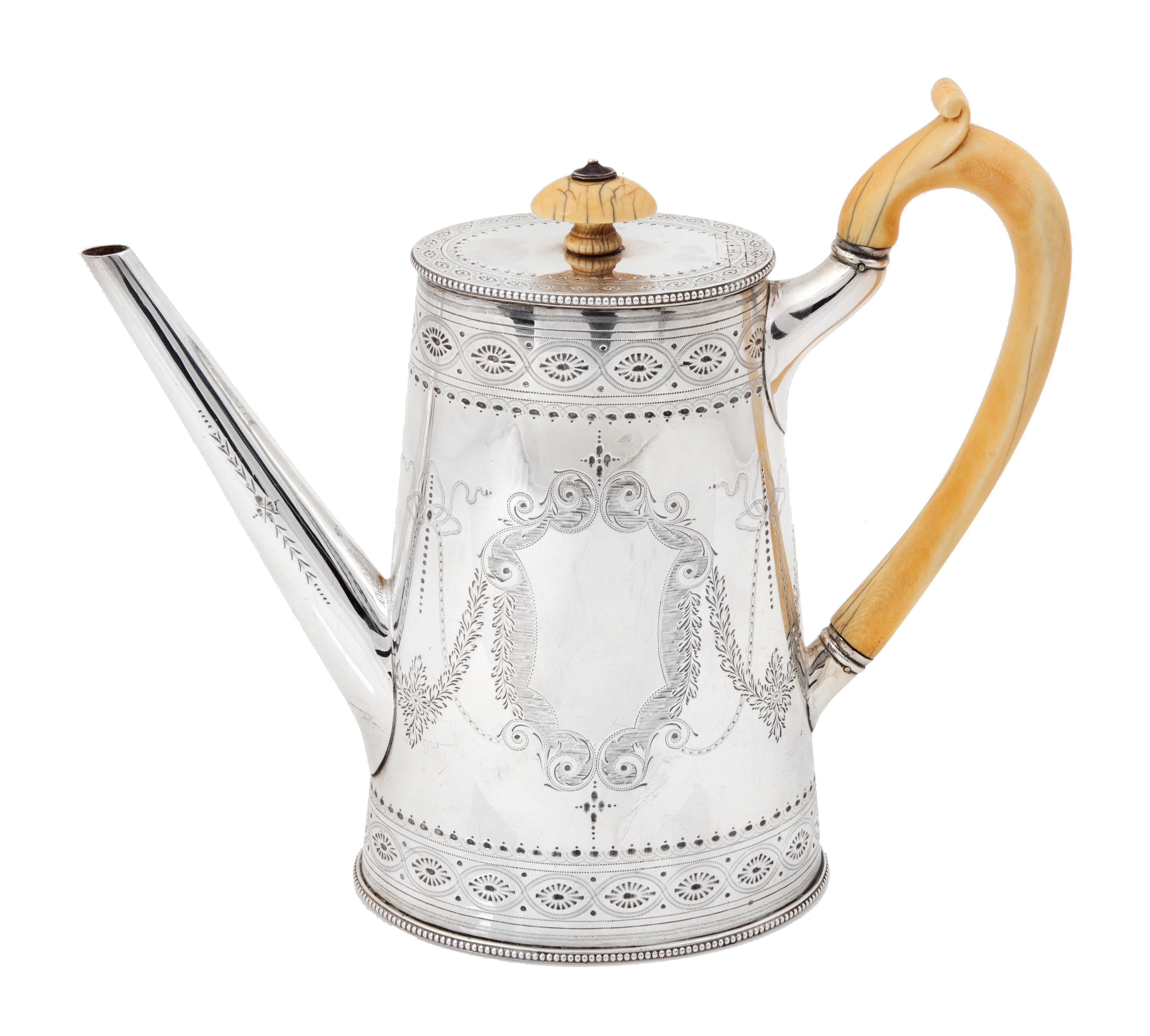 HYAM HYAMS, GEORGIAN SILVER TEAPOT,