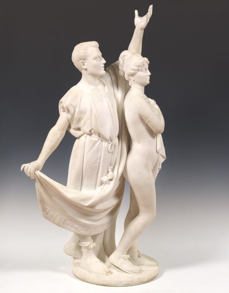 HYPEREIDES AND PHRYNE SCULPTURE 42"