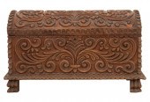 IBERIAN CARVED WOODEN CHEST, 1