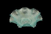 ICE BLUE CARNIVAL GLASS BOWLIc