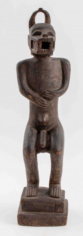 IGBO WOODEN IKENGA FIGURE WITH