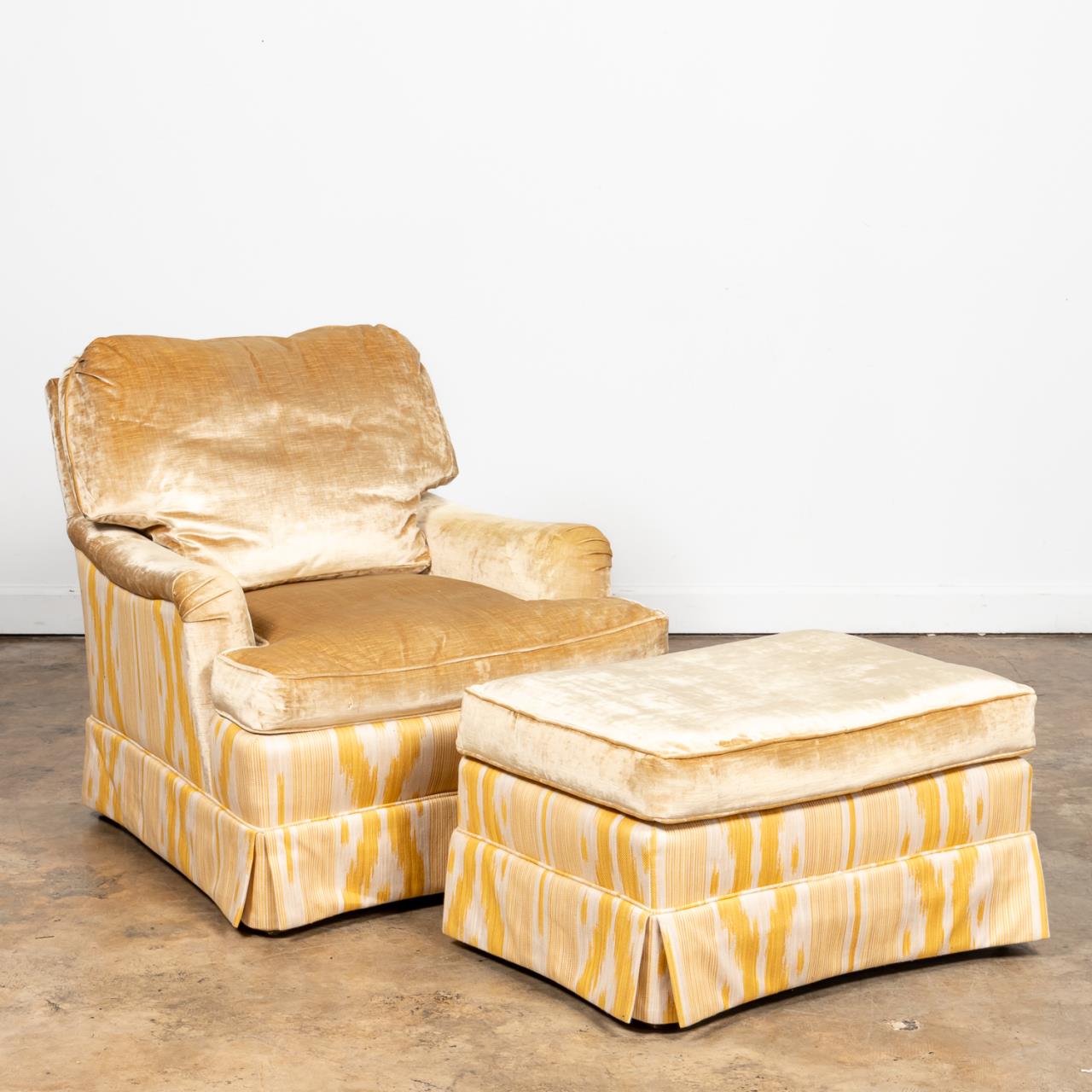 IKAT PATTERN UPHOLSTERED CLUB CHAIR