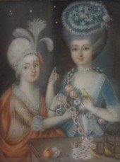 Illegibly Signed 1788 Pastel o