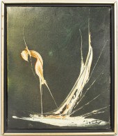 ILLEGIBLY SIGNED ABSTRACT OIL