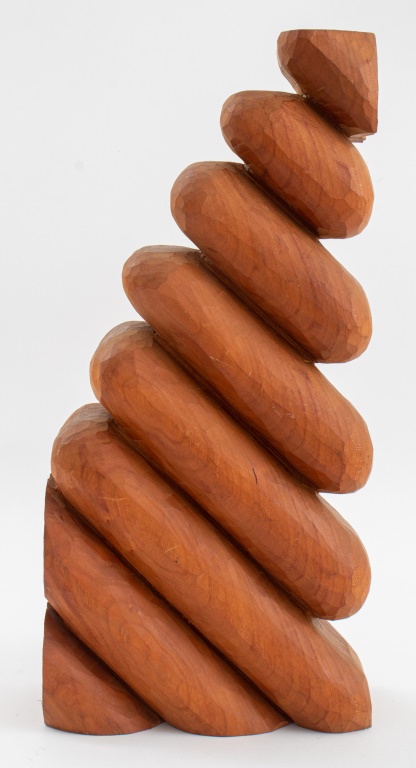 ILLEGIBLY SIGNED ABSTRACT WOOD