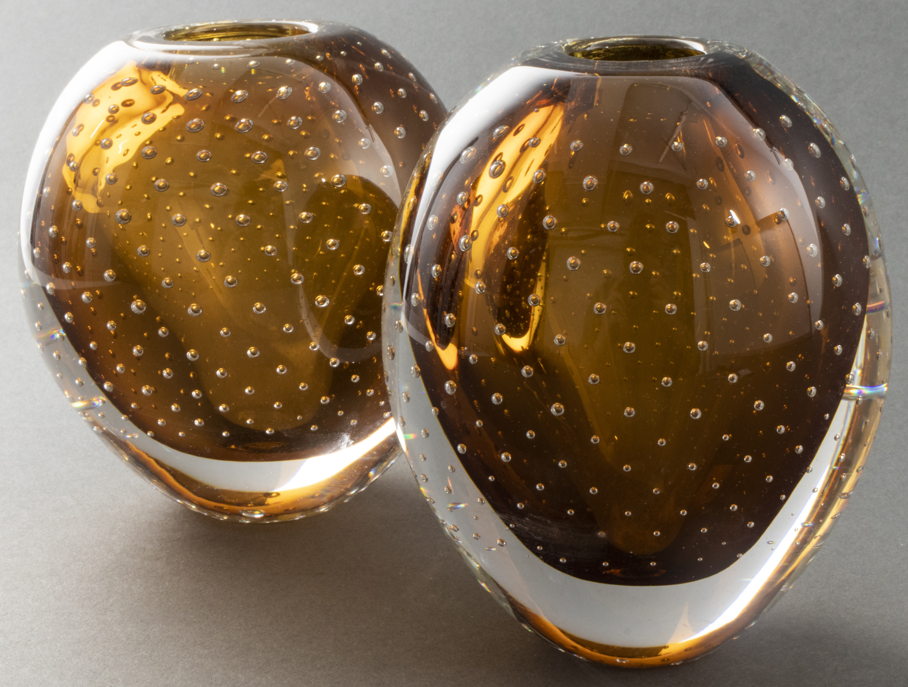 ILLEGIBLY SIGNED AMBER MURANO GLASS