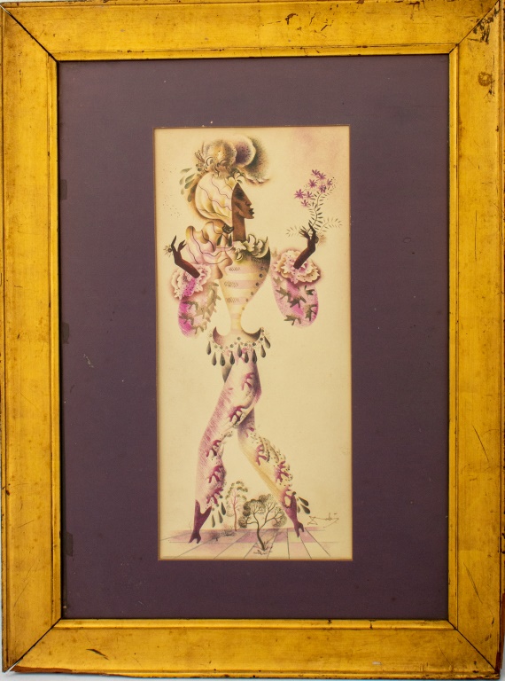 ILLEGIBLY SIGNED ART DECO