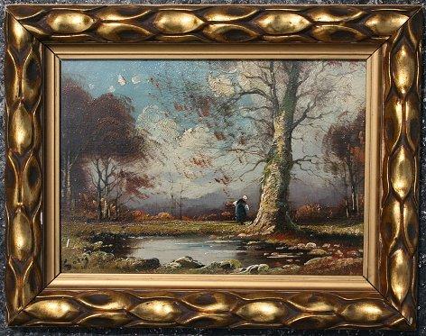 ILLEGIBLY SIGNED BARBIZON LANDSCAPE