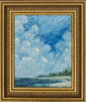ILLEGIBLY SIGNED BEACH SCENE O