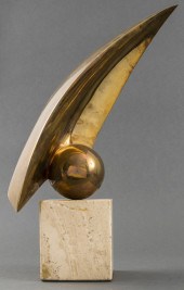 ILLEGIBLY SIGNED BRONZE AND TR