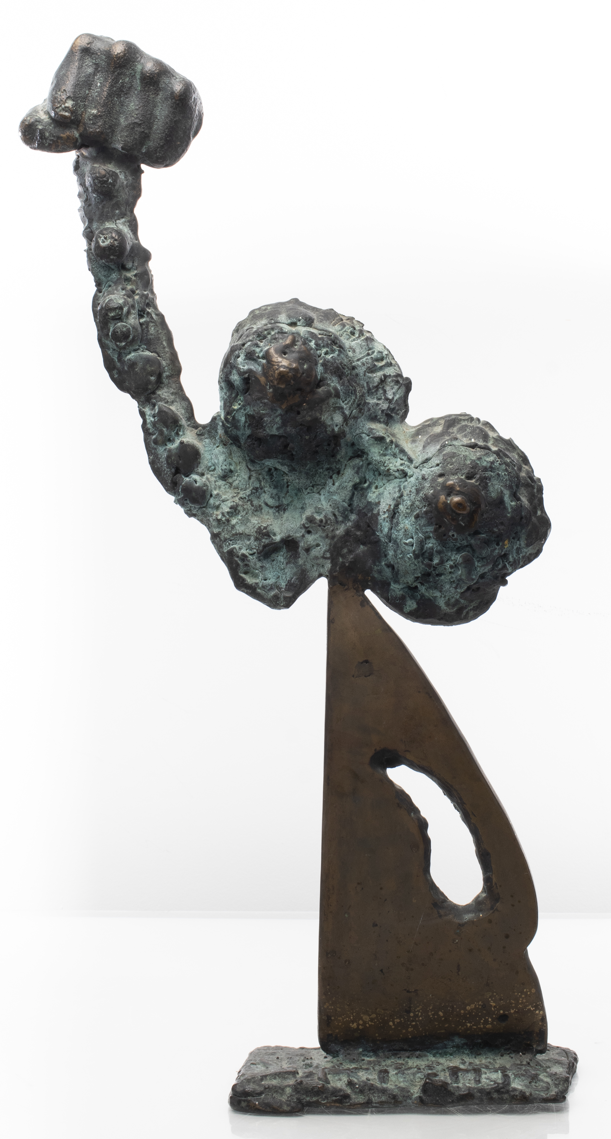 ILLEGIBLY SIGNED BRUTALIST BRONZE
