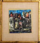 ILLEGIBLY SIGNED CITYSCAPE ACR