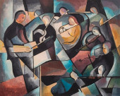 ILLEGIBLY SIGNED CUBIST &#039;