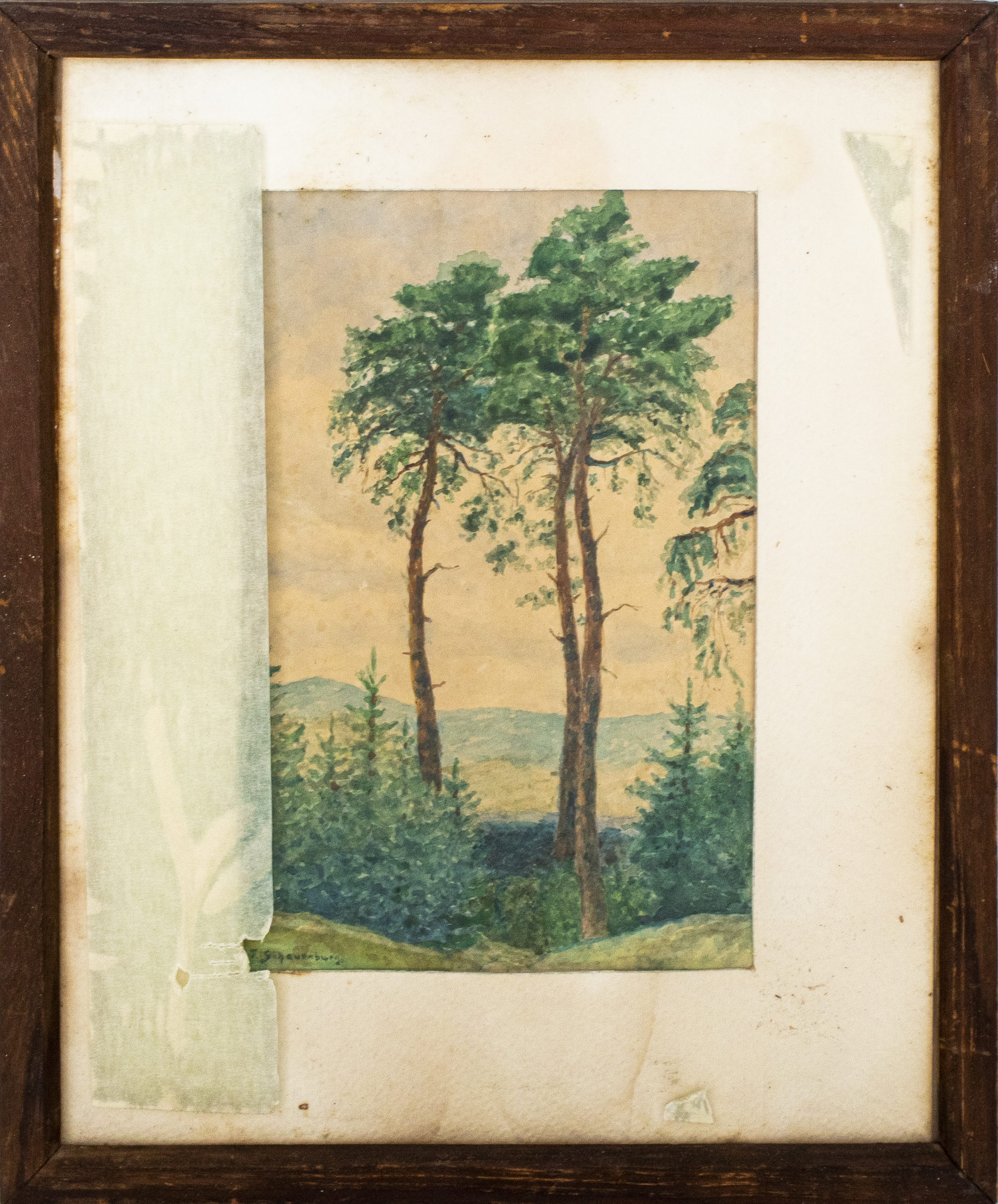 ILLEGIBLY SIGNED FOREST SCENE