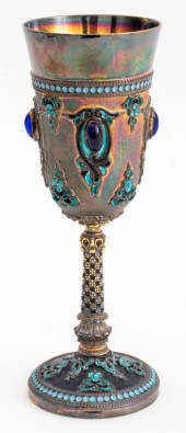 ILLEGIBLY SIGNED GILT ENAMEL K