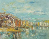 ILLEGIBLY SIGNED, HARBOR SCENE