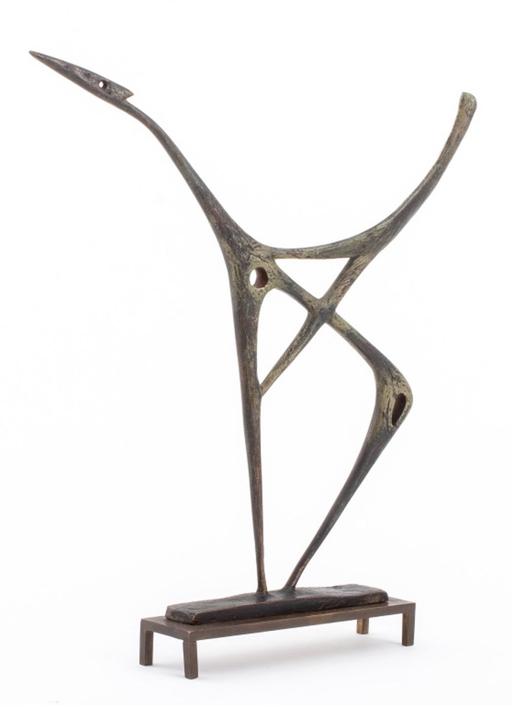 ILLEGIBLY SIGNED MID-CENTURY BRONZE