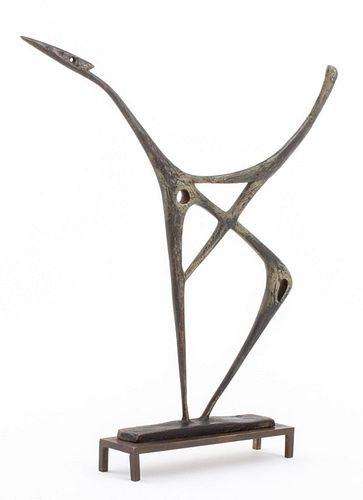 ILLEGIBLY SIGNED MID-CENTURY BRONZE