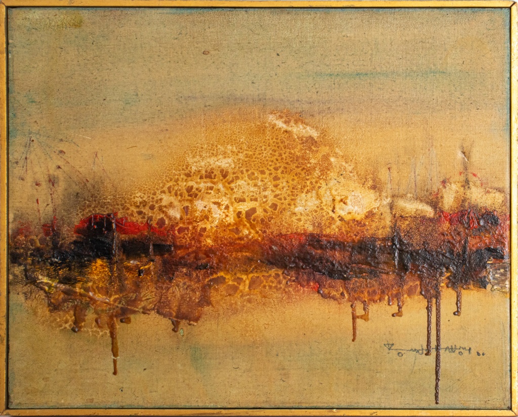 ILLEGIBLY SIGNED MID CENTURY MODERN