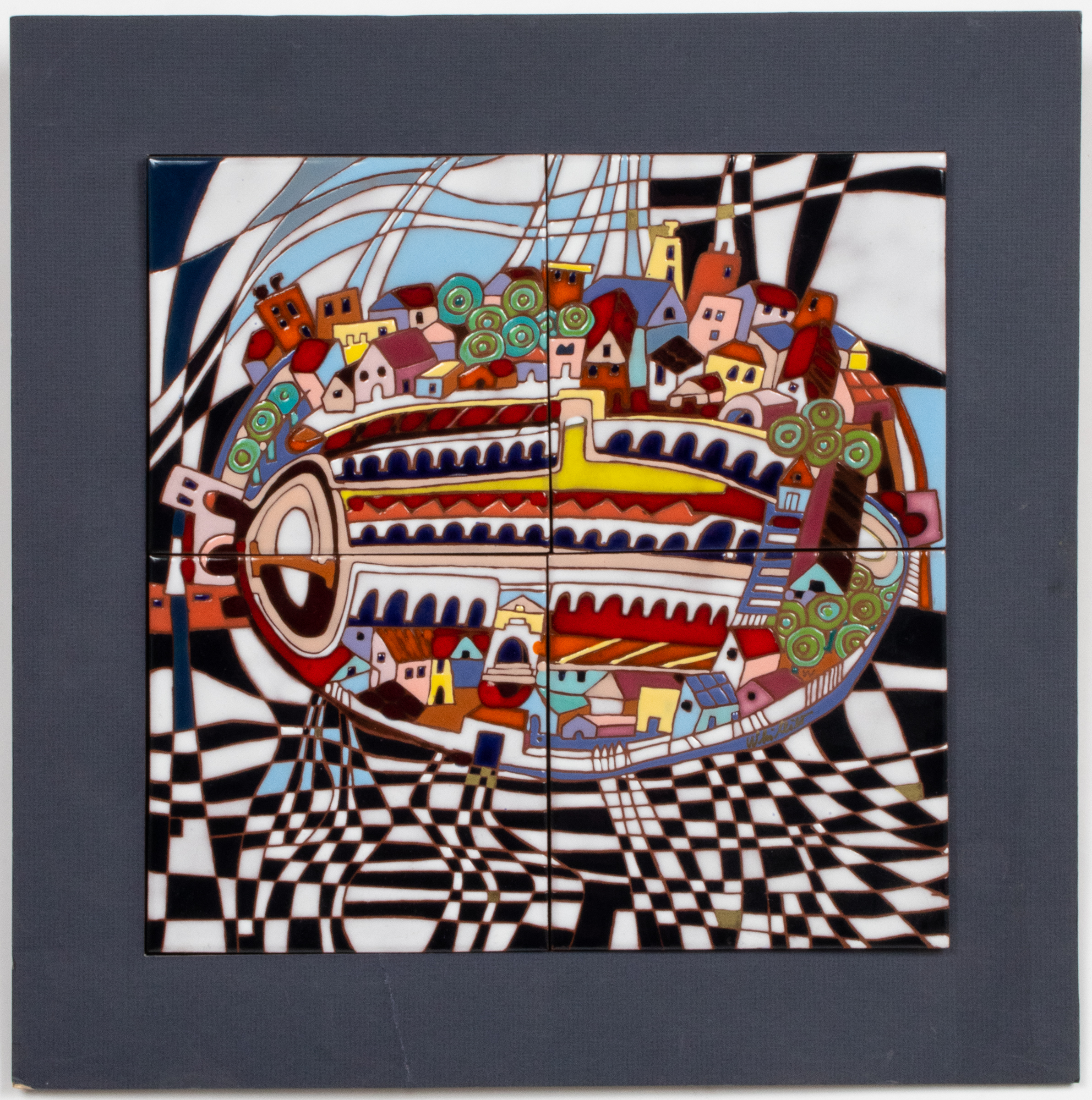 ILLEGIBLY SIGNED MODERN CERAMIC