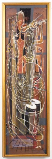 ILLEGIBLY SIGNED "MUSICIANS" O