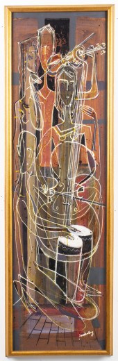 ILLEGIBLY SIGNED "MUSICIANS" O