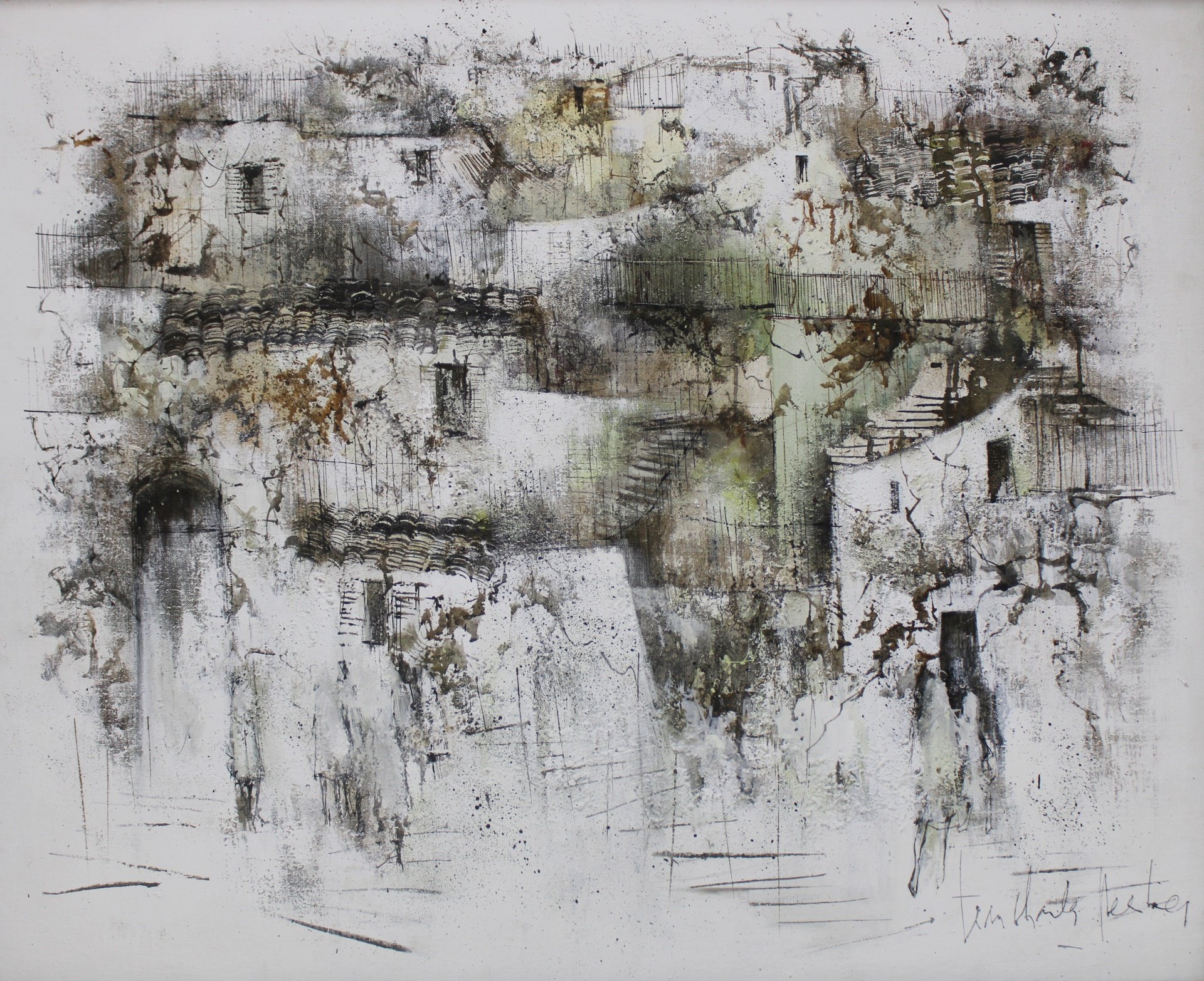 ILLEGIBLY SIGNED OIL ON CANVAS