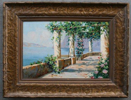 ILLEGIBLY SIGNED PAINTING OF