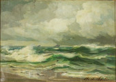 ILLEGIBLY SIGNED, SEASCAPE, OI