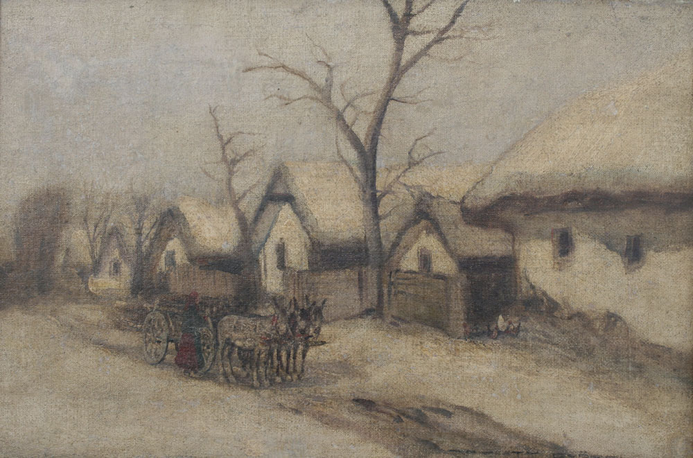 ILLEGIBLY SIGNED SNOWY EUROPEAN