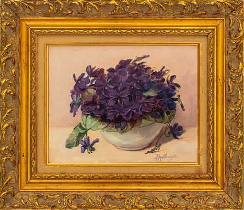 ILLEGIBLY SIGNED STILL LIFE OIL