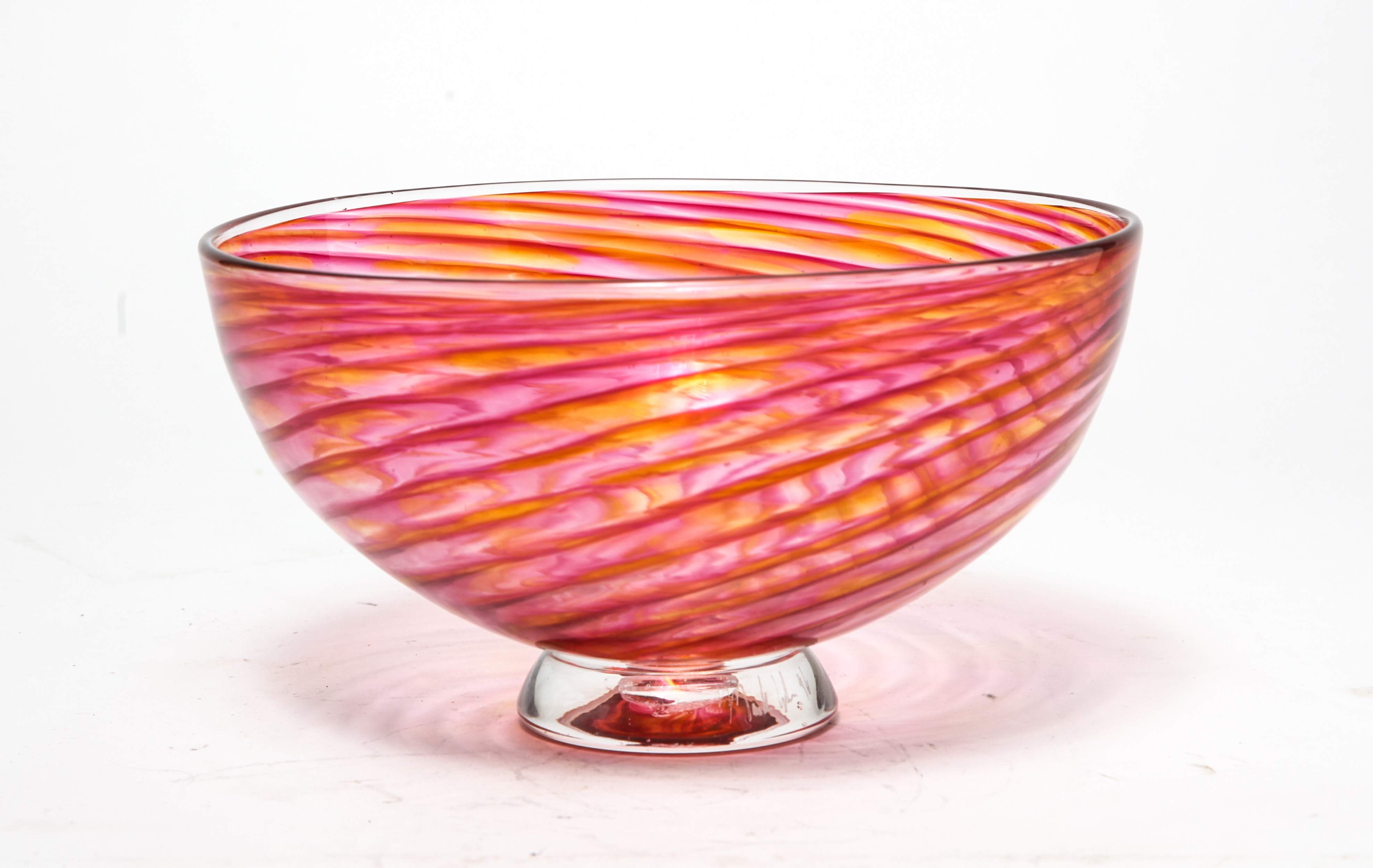 ILLEGIBLY SIGNED SWIRL ART GLASS