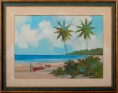 ILLEGIBLY SIGNED TROPICAL LAND
