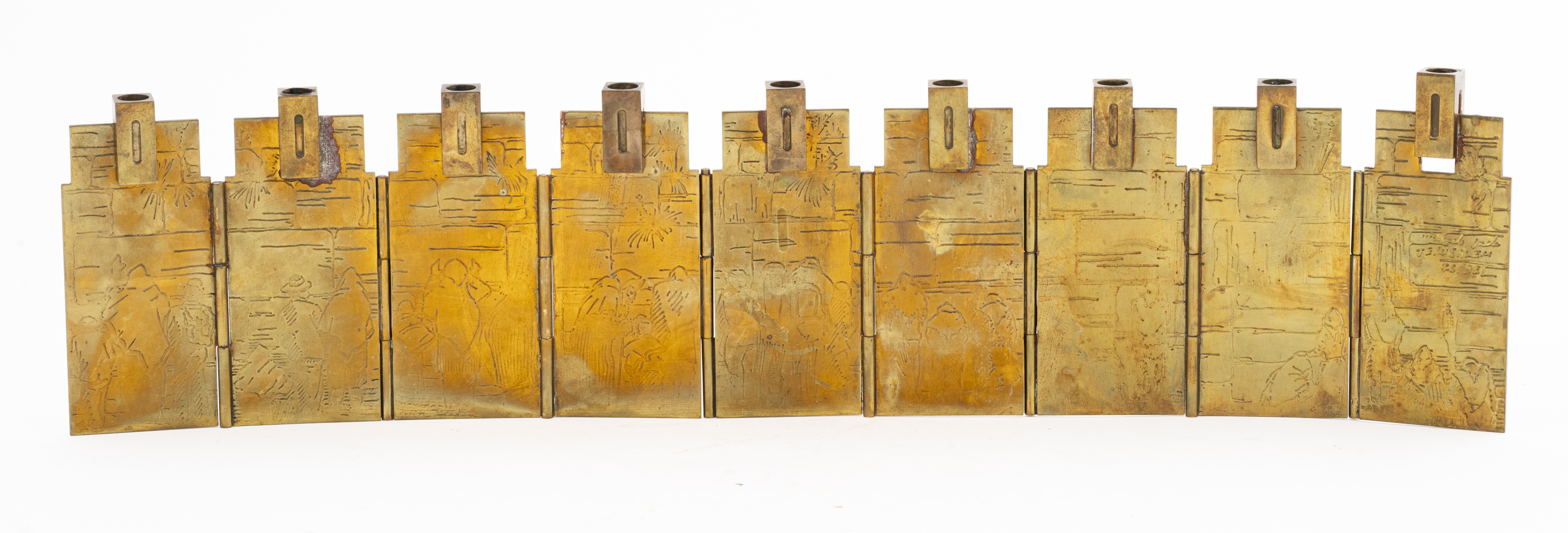 ILLEGIBLY SIGNED WAILING WALL BRASS