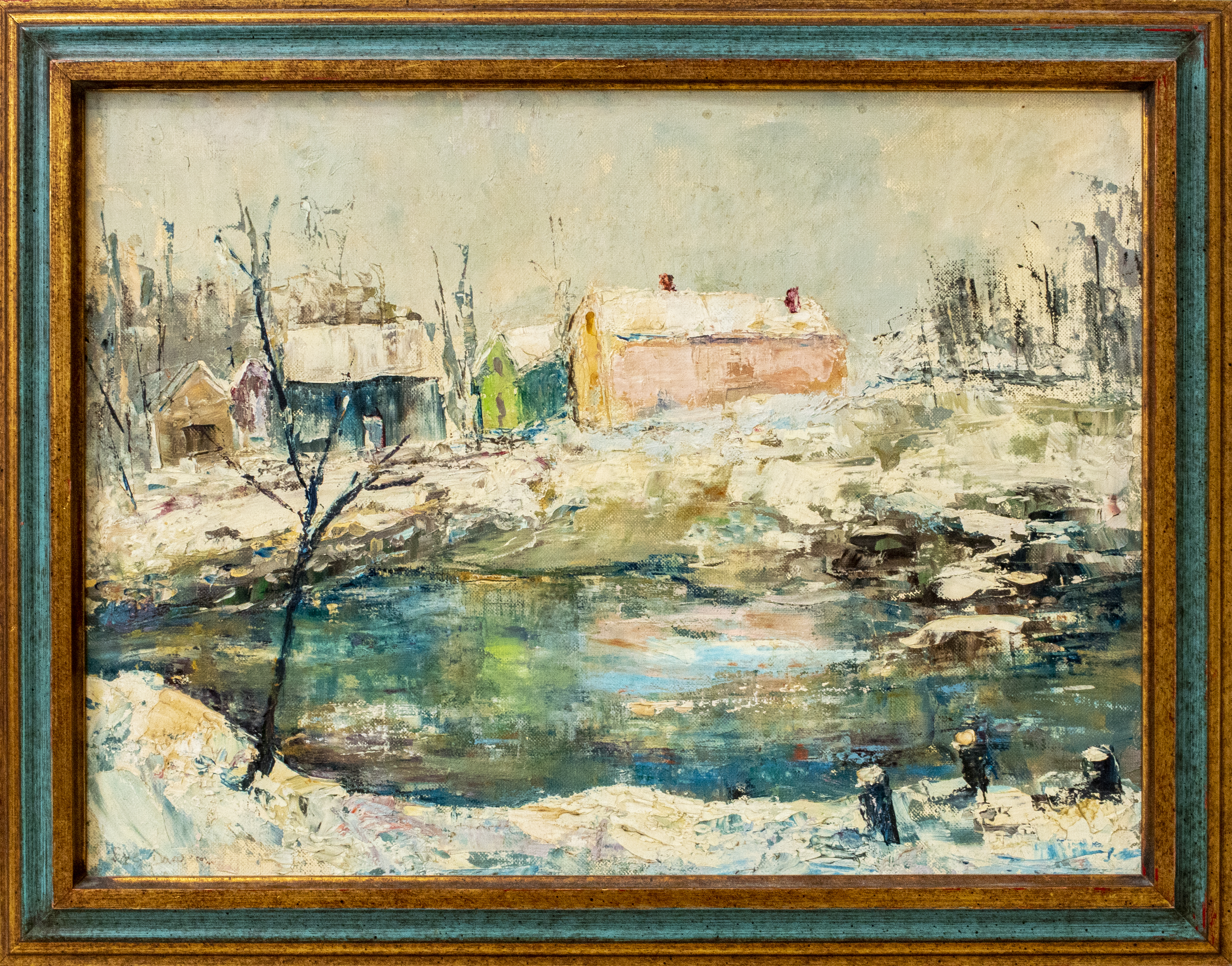 ILLEGIBLY SIGNED WINTER LANDSCAPE