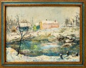 ILLEGIBLY SIGNED WINTER LANDSC