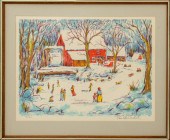 ILLEGIBLY SIGNED WINTER SCENE