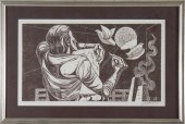 ILLEGIBLY SIGNED WOODBLOCK PRI