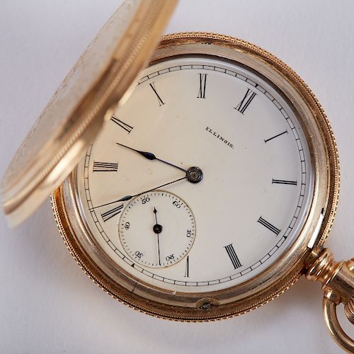 ILLINOIS POCKET WATCH W/ 18K GOLD