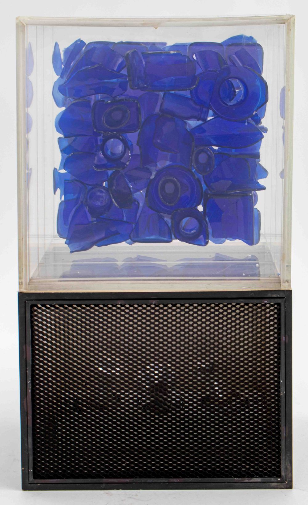 ILLUMINATED BLUE GLASS ASSEMBLAGE