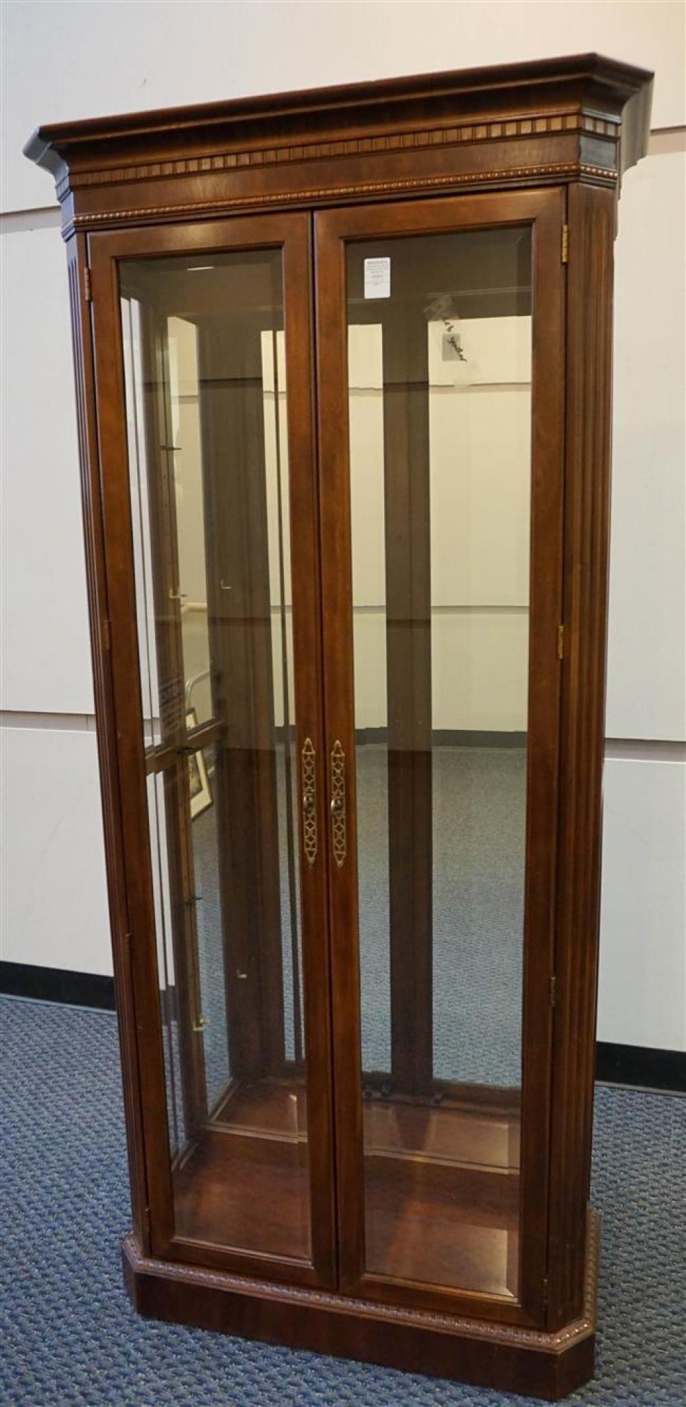 ILLUMINATED CHERRY CURIO CABINET,