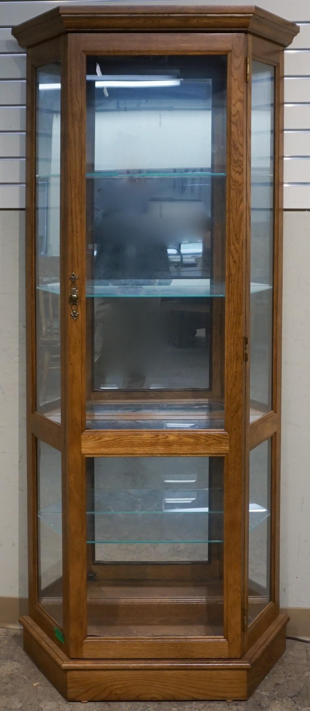 ILLUMINATED FRUITWOOD VITRINE, 71 X