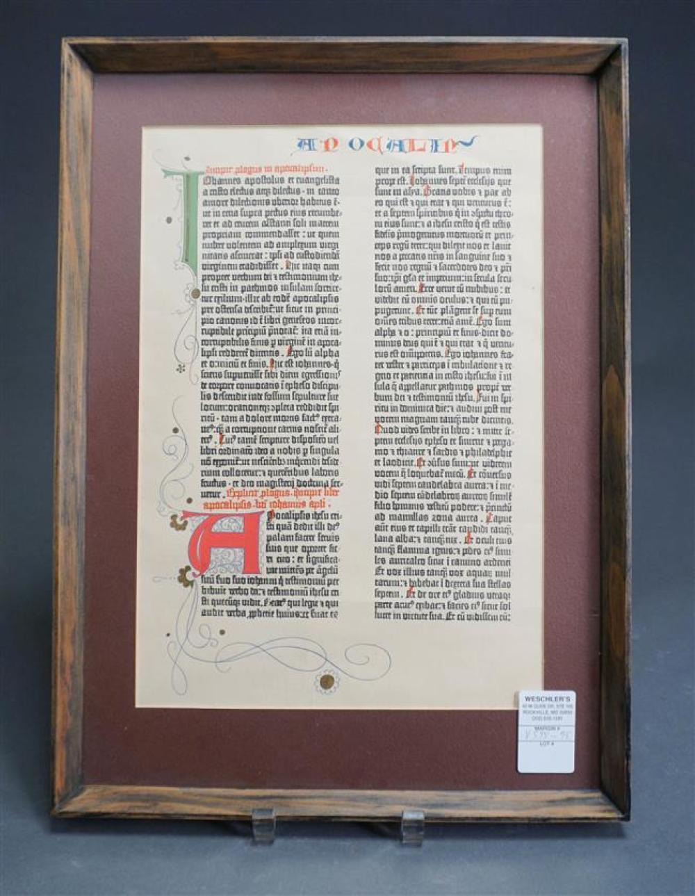 ILLUMINATED MANUSCRIPT PAGE,
